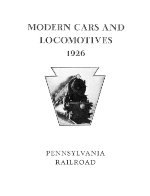 PRR "Modern Cars And Locomotives: 1926," Front Cover